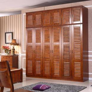 IL现代中式全香樟木衣柜组合卧室实木34五六门加顶柜衣橱柜卧室家