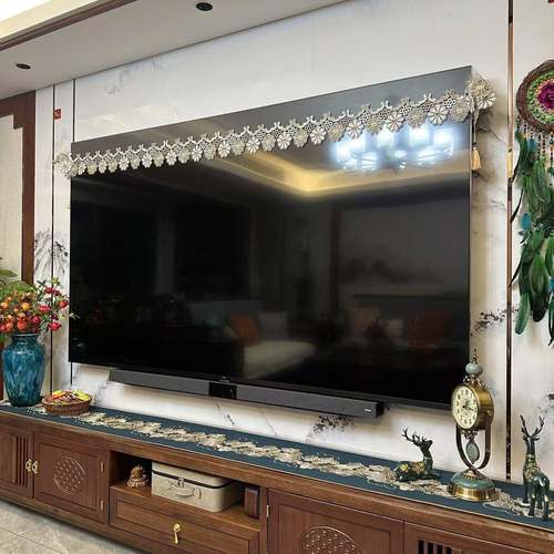 桌旗轻奢高端现代美式电视柜长条茶几法式蕾丝镂空五斗柜盖布桌布