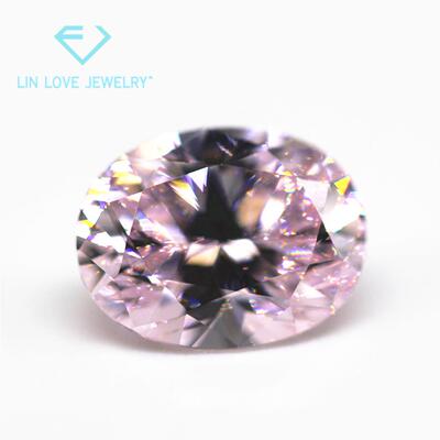 9A品质蛋形浅粉红小蛋形2-6mm锆石裸石人造钻石合成碎钻CZ