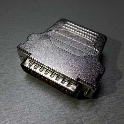 仿哈丁45度出线带线夹 DB25PIN金属壳 7W2配套铁壳 HDB44装配壳