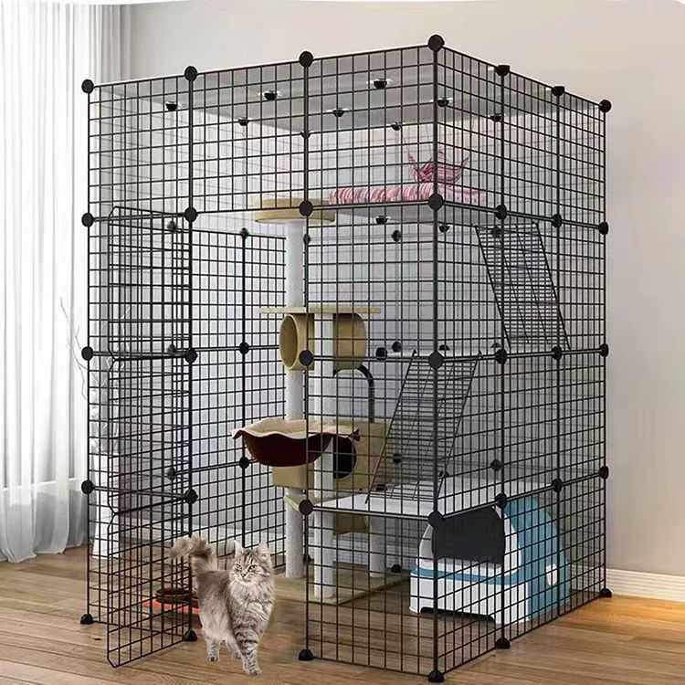 猫笼狗笼别墅豪华宠物笼子透明拆装组装折叠围栏铁网片宠物围