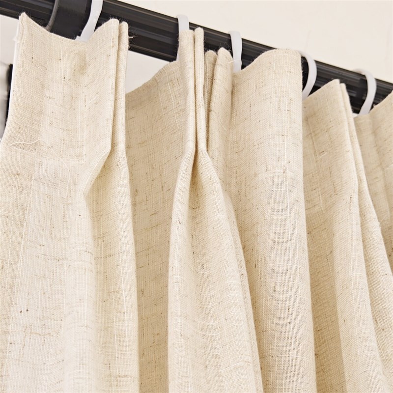 可定制韩式褶皱2倍2.5倍半遮光窗帘透光不透人遮光帘原色亚麻纱帘