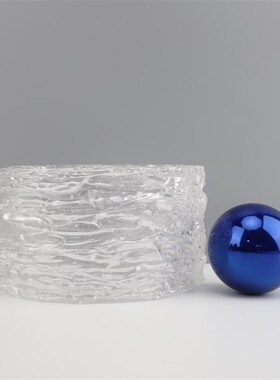 现代简约玻璃透明环形样板房售楼部卧室电视柜桌面玄关饰品摆件