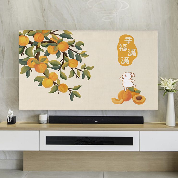 盖布台式 巾家用防尘罩盖布65寸液晶电视机55曲屏壁挂式绒布新款