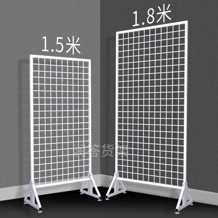 地摊货架网格网架可移动带滑轮货架挂钩网状展示架挂钩铁艺网片