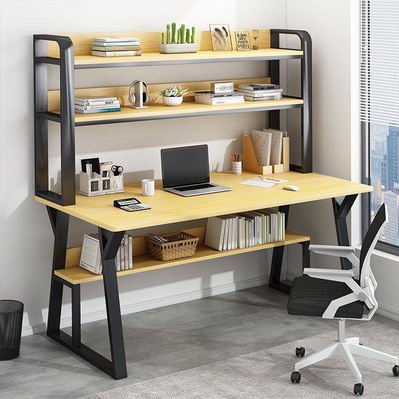 书桌电脑台式桌书架组合家用简约卧室学生简约学生学业写字办公桌
