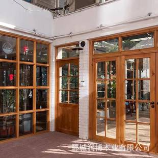 郓城中式仿古老式榆木板单开门酒店别墅庭院大门家用室内双开门