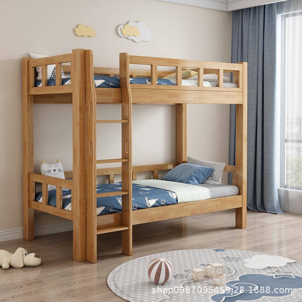 北欧全实木上下床子母床同宽上下铺床员工宿舍学校寝室高低双层床