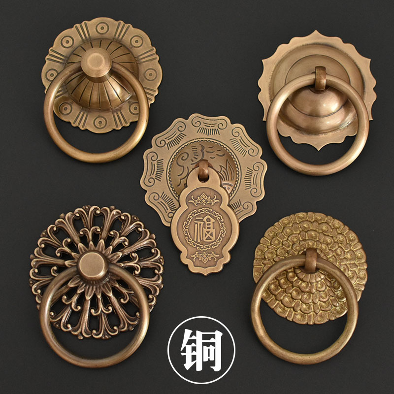 中式拉手仿古大门把手老式古建庭院木门拉环古典圆形拉手门环