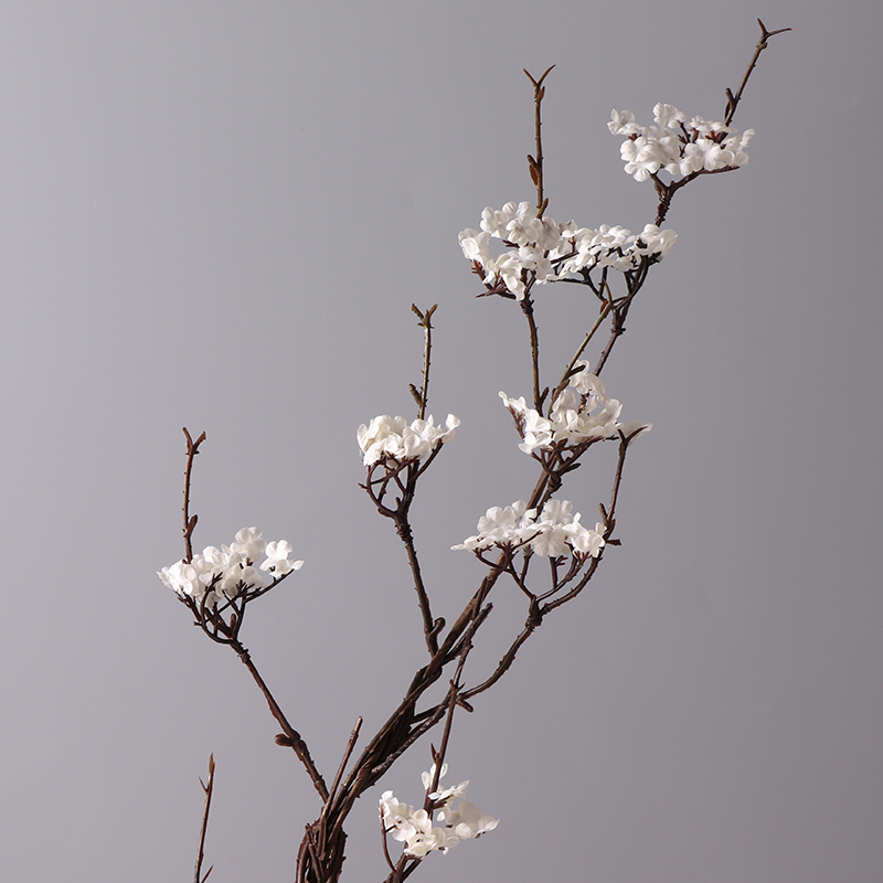 仿真花藤碎花白色粉红色假花客厅装饰品花艺单支花瓶插花摆件