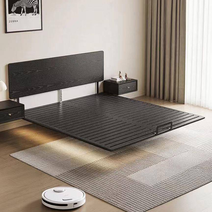 超薄床头全实木悬浮床排骨架悬空床现代简约主卧小户型双人床新款