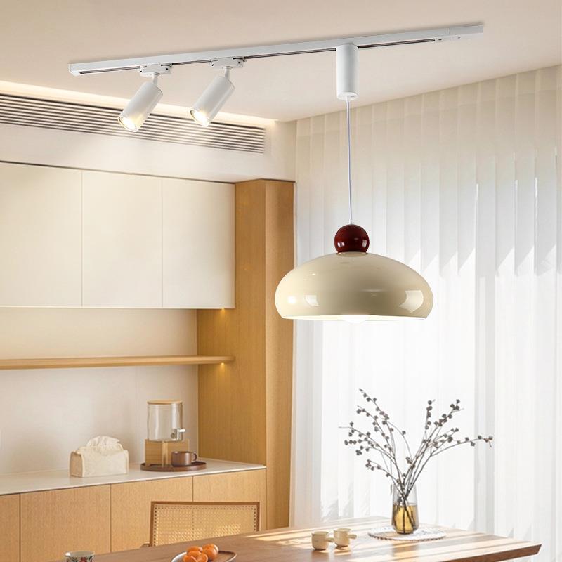 可升降悬停移动轨道吊灯奶油风现代简约网红新款饭厅岛台餐厅吊灯