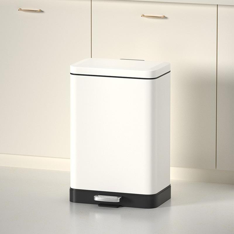 VEELAR高颜值简约厨房垃圾桶家用不锈钢大号客厅带盖脚踩式大容量