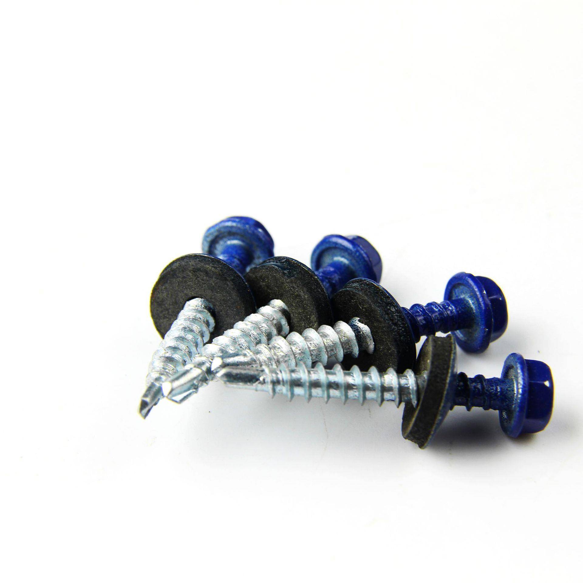 小包装DIN7504六角钻尾螺钉尖尾自攻钉5#钻尾钉带黑色垫片