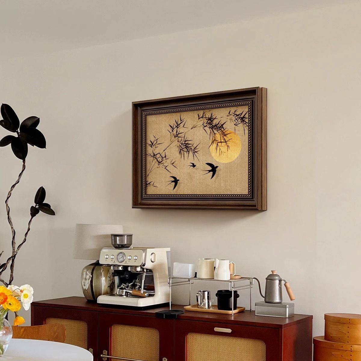 电表箱装饰画新中式中古风客餐厅玄关配电箱弱电箱开关盒遮挡挂画