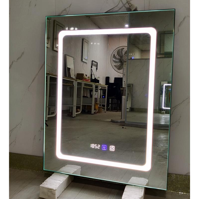 智能浴室除雾镜柜门扇触摸屏开关带时间温度显示LED发光镜