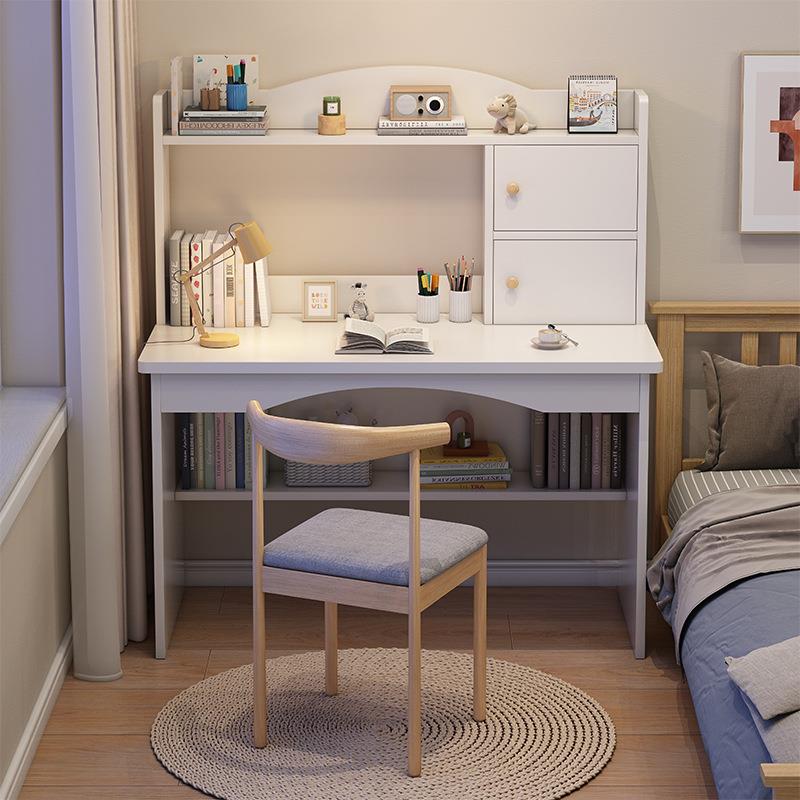 书桌书架一体桌简约现代家用台式电脑桌简易卧室学生学习桌写字桌