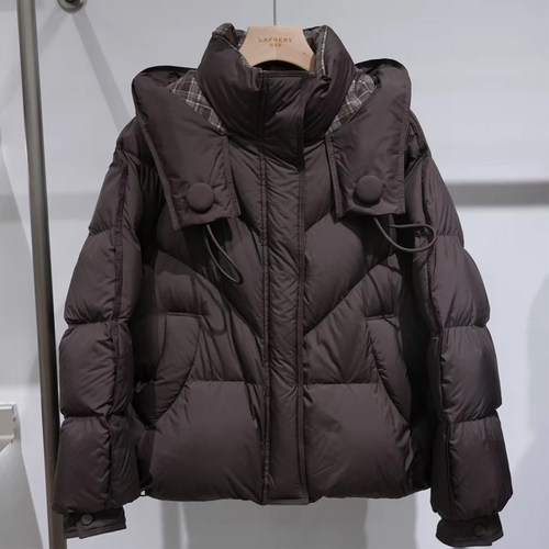 SHALLDOER 云朵泡芙棉服女2025冬季小个子洋气保暖加厚面包服外套