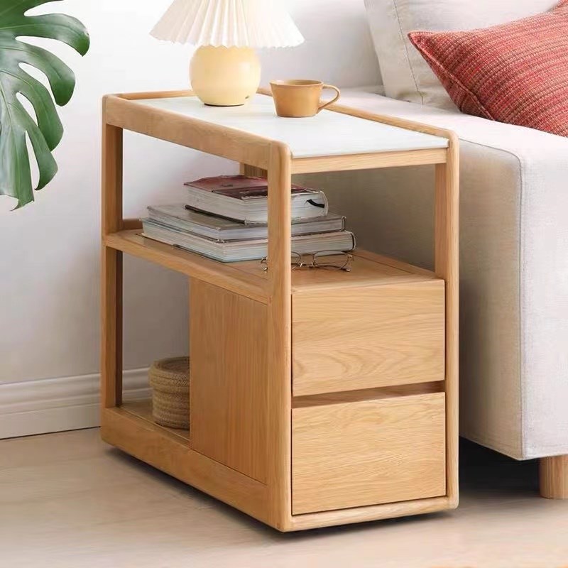 实木移动沙发边柜简约实木边几客厅落地抽屉长条桌面多功能侧边柜