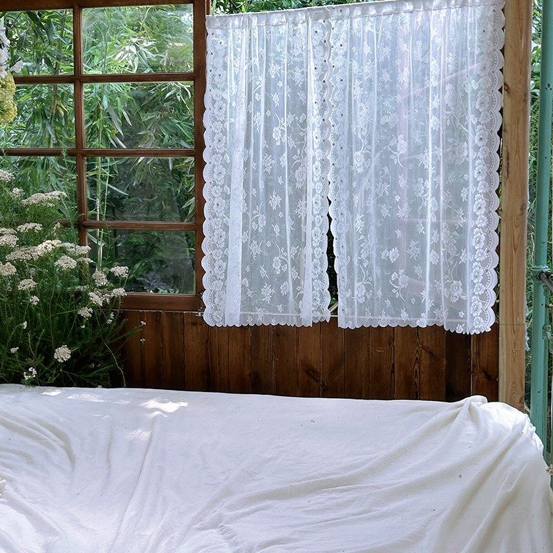乡村田园风门帘卧室房间家用钉钻纱帘白色软隔断遮挡帘蕾丝窗帘夏,居家布艺,成品窗帘,淘宝优惠券,粉丝福利购,淘宝优惠卷