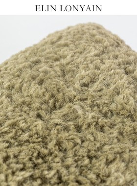 EN OAN现简约轻奢绿色毛绒靠垫抱枕别墅样板房方枕腰枕