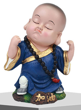 小沙弥摆件小大号可爱办公桌书房客厅装饰品