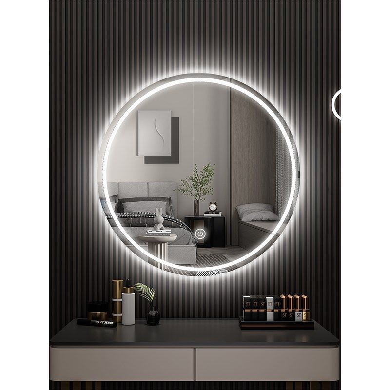 梳妆台镜子卧室浴壁挂挂墙式镜带灯发光圆形梳妆镜子,住宅家具,化妆镜,淘宝优惠券,粉丝福利购,淘宝优惠卷