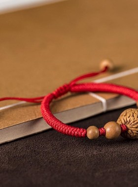 本命年红绳宝宝男桃木婴儿童女桃核手链手串压防孕妇龙吓随身饰品