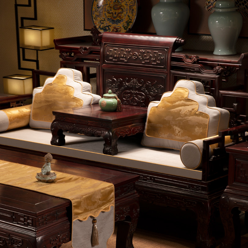 罗汉床坐垫红木沙发座垫新中式防滑高档家用加厚海绵乳胶垫子定制