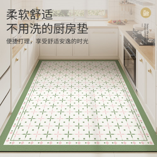 厨房地垫防滑防油可擦免洗厨房地毯满铺pvc地垫加厚门口耐脏脚垫