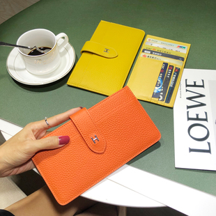 真皮钱包女长款2021新款小众设计感高级简约钱夹超薄款小巧爆款