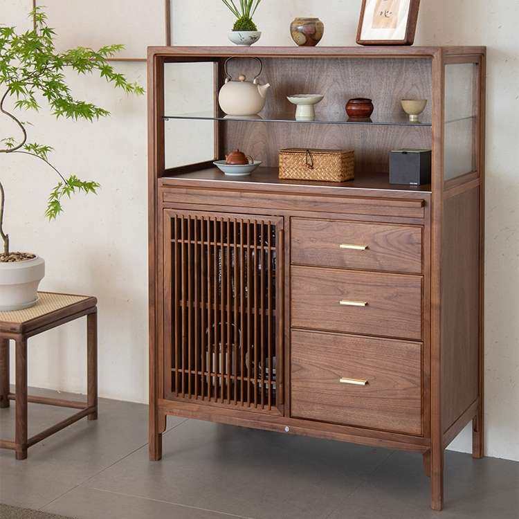 木边柜茶边黑胡桃客厅沙发柜储物柜柜柜新实木角中式酒柜餐边,住宅家具,家用陈列柜,淘宝优惠券,粉丝福利购,淘宝优惠卷