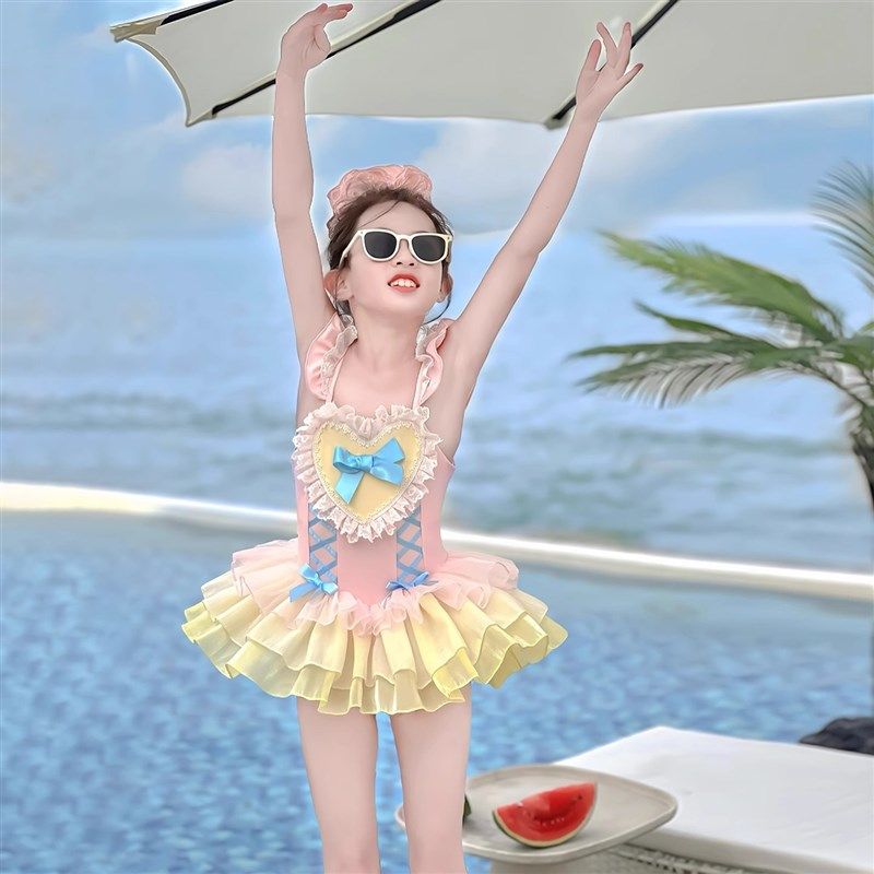 女童粉色连身泳衣女孩甜美速干 乾游泳衣儿童蕾丝公主裙女宝温泉,童装/婴儿装/亲子装,泳衣裤,淘宝优惠券,粉丝福利购,淘宝优惠卷