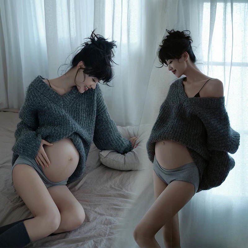 影楼新款孕妇摄影服装居家慵懒风时尚孕妈咪大肚艺术写真摄影服装