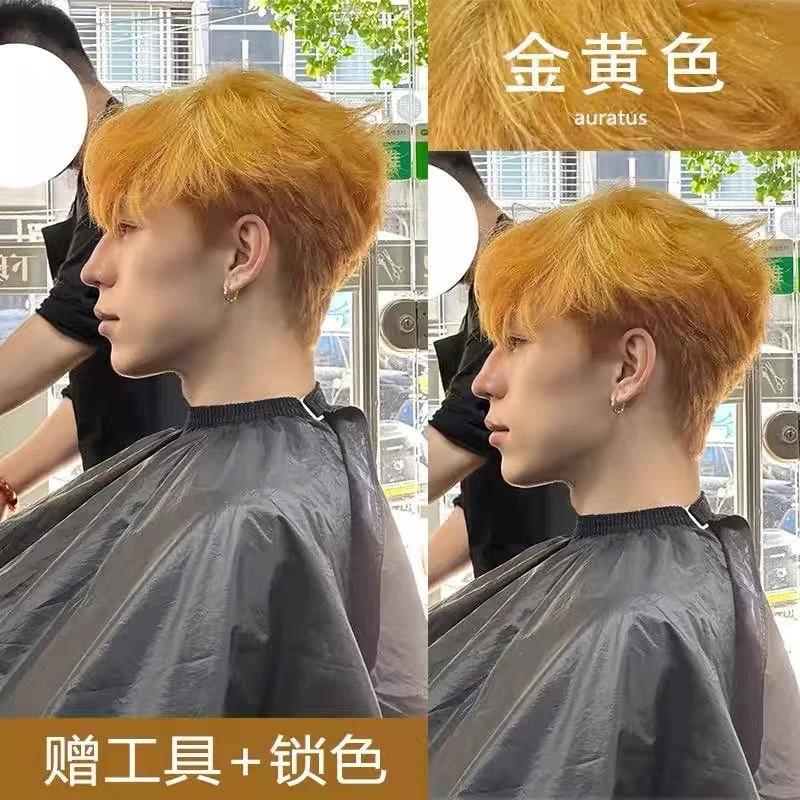 【男士专用】金黄色染发膏免漂学生在家染发剂不伤发植物显白