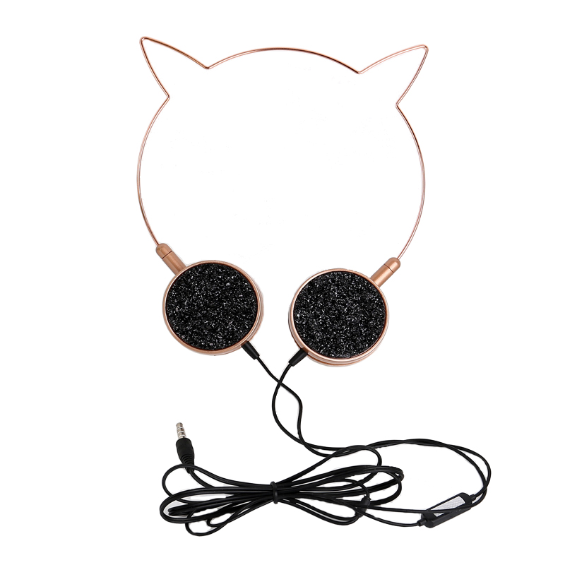 耳机头戴式有线控网红学生游戏可爱猫耳朵女生潮韩版手机电脑带麦