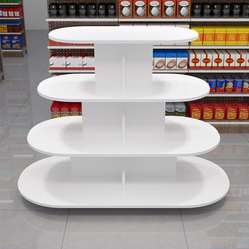 椭圆形中岛展示架母婴店中岛展示柜超市鞋店中岛货架展示架