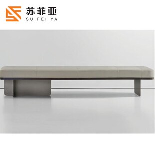 北欧轻奢商场大堂沙发休息凳金属进门换鞋凳架空层玄关凳休闲凳