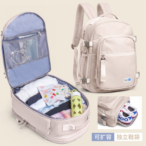 双肩包女大容量2023新款轻便电脑书包可扩容商务出差行李旅行背包