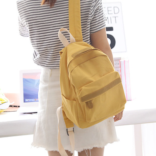 纯色小清新帆布双肩包女2022新款背包女双肩高中生书包大小款