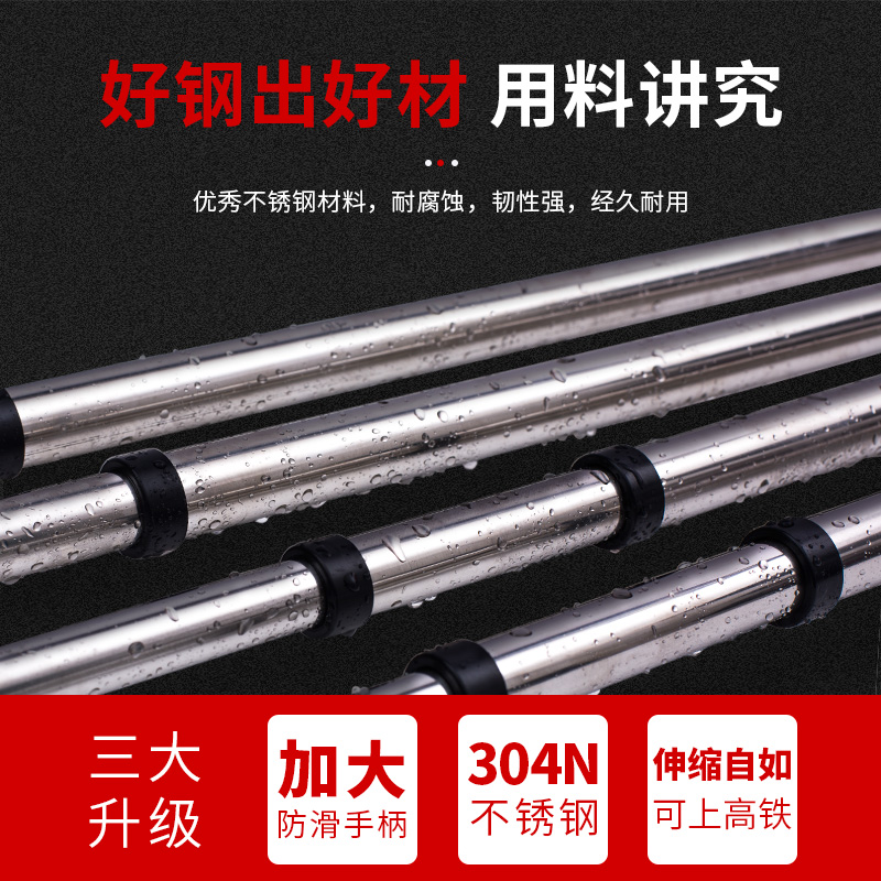 伸缩不锈钢旗杆2米3米4米户外手持红旗配杆收缩手举挥舞导游杠子