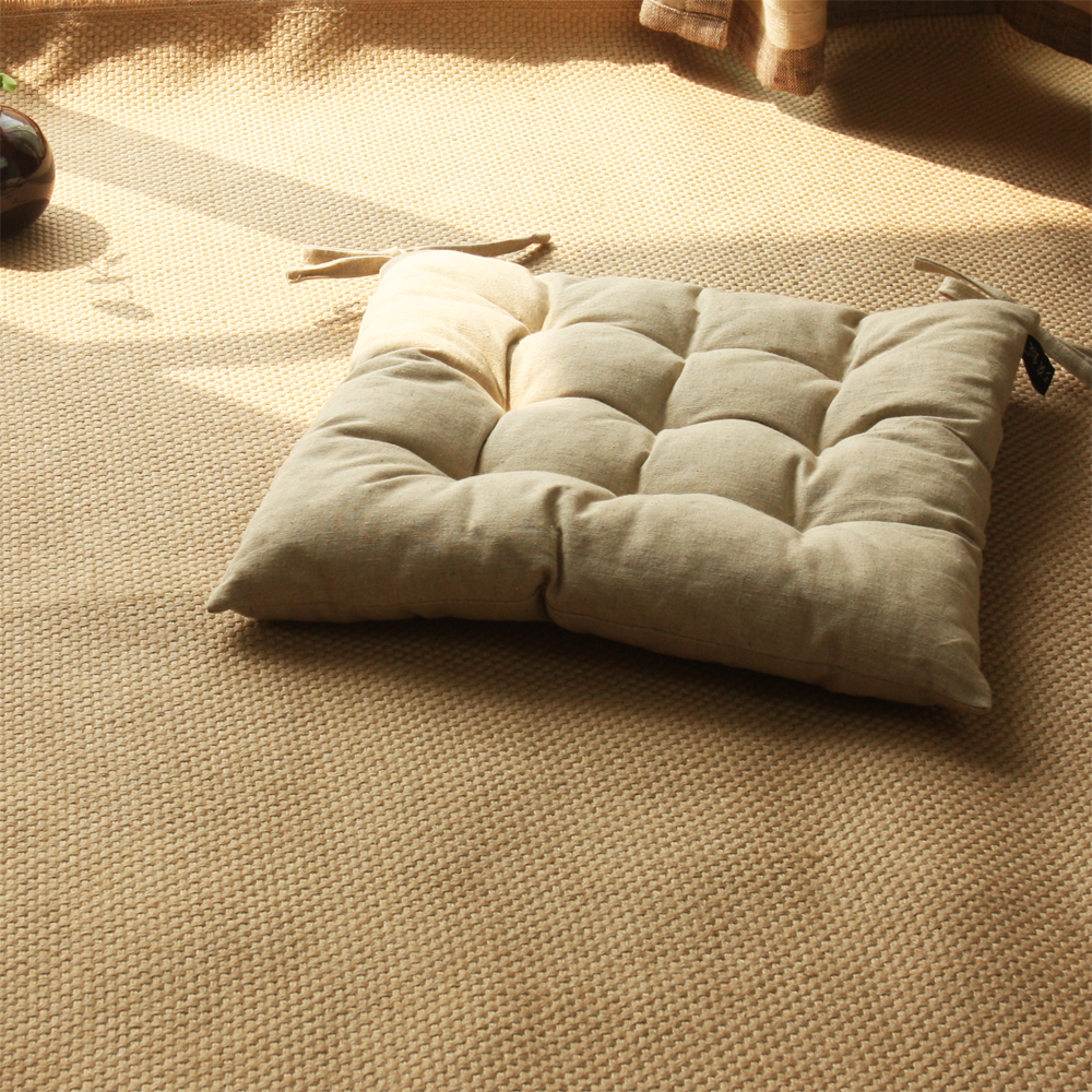 点点厚磅棉麻本色坐垫靠背垫榻榻米飘窗轻薄地垫椅垫瑜伽垫