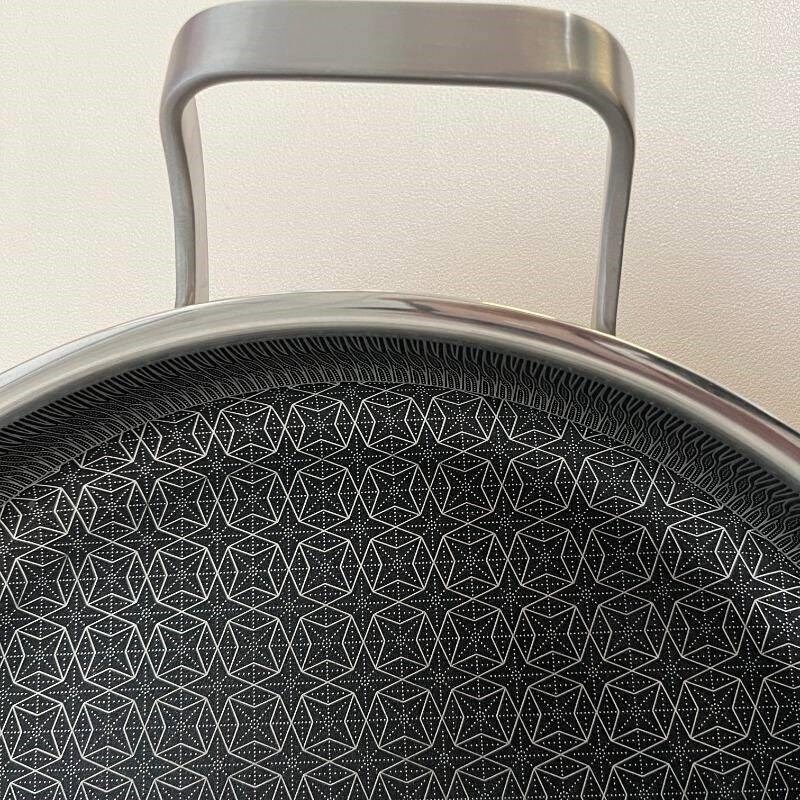 厂促双耳平底f煎锅316锈钢不粘锅家用焖锅不烙饼烤盘电磁5c炉m煎