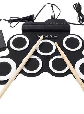 Digital Electronic Roll p Drum Pad Set Kit - Portable Silico