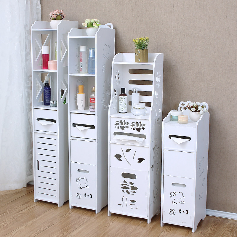卫生间边柜防水收纳柜落地式浴室夹缝厕所多层洗手间窄,家庭/个人清洁工具,浴室角架/置物架,淘宝优惠券,粉丝福利购,淘宝优惠卷