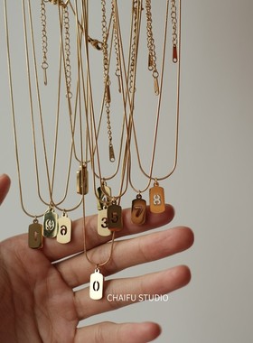 柴夫杂货铺/X333 闭眼入!你的幸运数字我都有叠戴方牌不锈钢项链