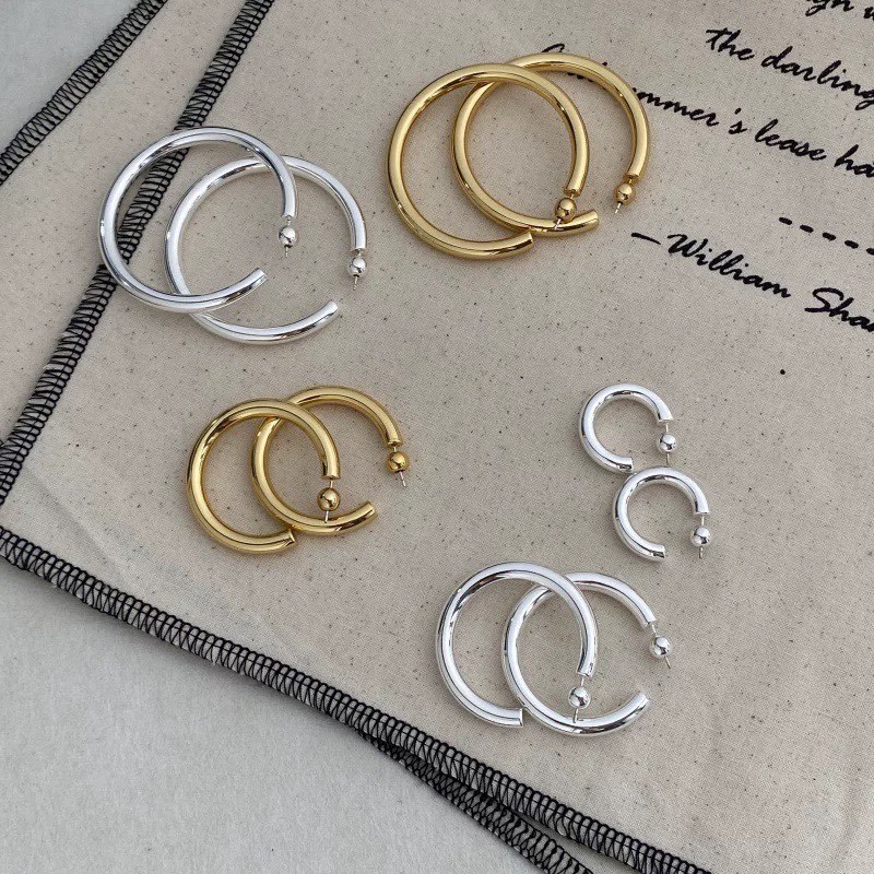 定制Sophie buhai经典圆圈耳钉925纯银镀金女高级感气质耳环简约