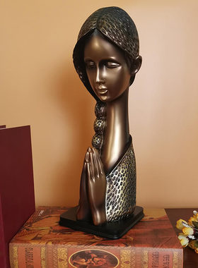 欧式雕塑家居装饰美女摆件时尚创意客厅玄关树脂