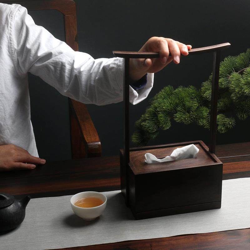 黑檀实木纸巾盒新中式茶桌摆件创意纸巾收纳盒家居装饰,家居饰品,装饰纸巾盒,淘宝优惠券,粉丝福利购,淘宝优惠卷