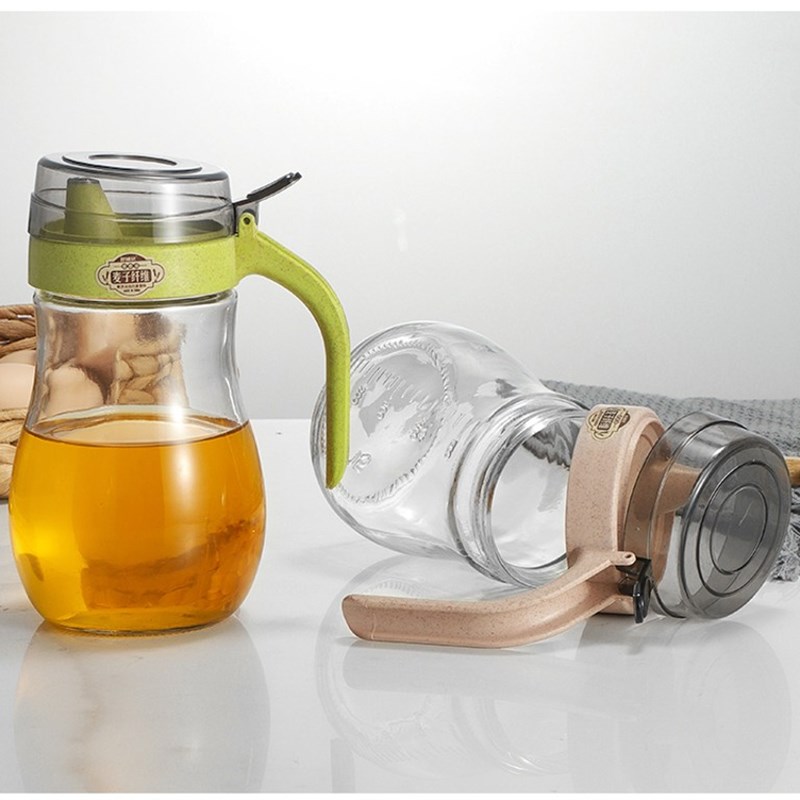 多诚会 玻璃油壶加厚厨房酱油瓶家用油罐大容量带刻度防漏倒油瓶
